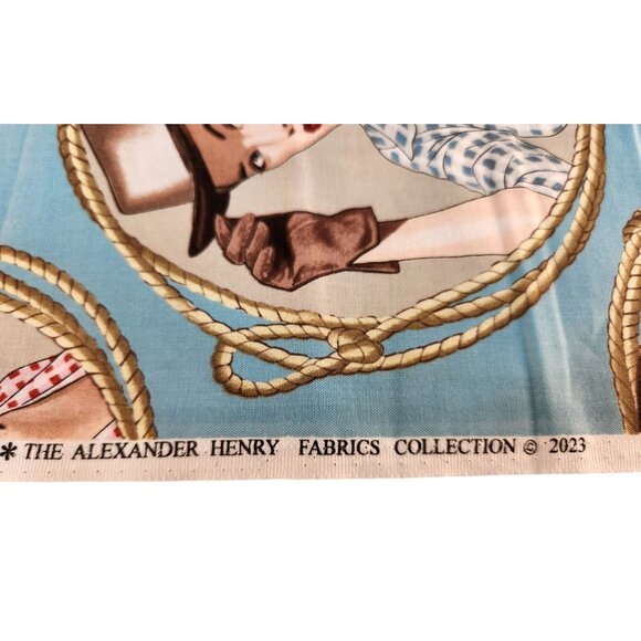 Alexander Henry Fabrics 2023 Design Group Western Cowgirl Retro 1 Yard x 45” - Picture 2 of 14